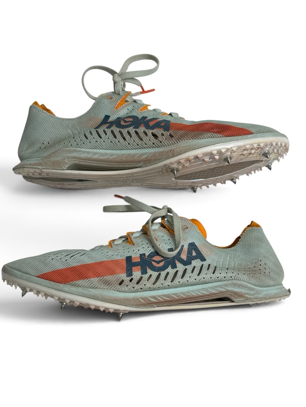 HOKA U Cielo X MD Size 9.5M 11W Blue Glass Radiant Yellow Track Race Run